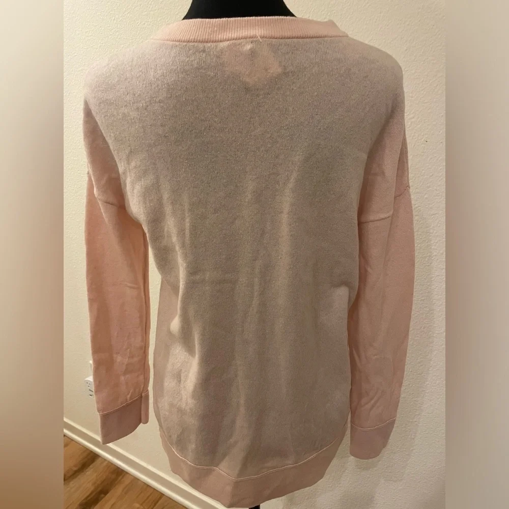 Kate Space Slouchy Embellished Sweater in Blush - Size XS